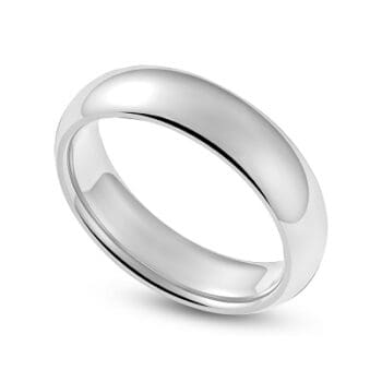 Platinum, 6MM Seamless Half Round EzFit Wedding Band