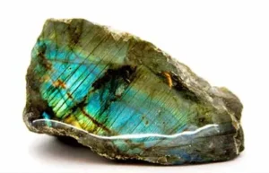 A large piece of raw labradorite