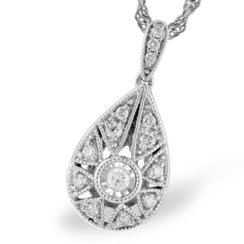 165-224 Vintage Style Diamond Pear Shape Necklace