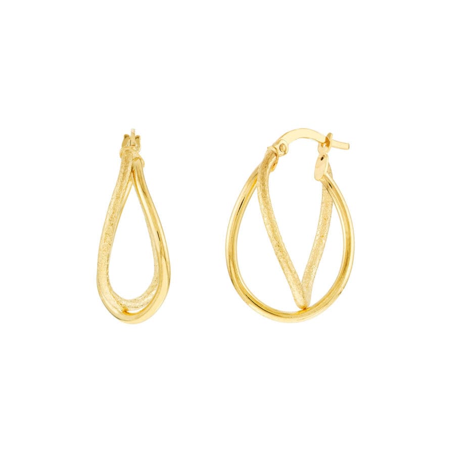 Oval Double hoop TM000700-8 14k yellow gold