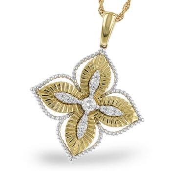 Two Tone 4 Petal Necklace