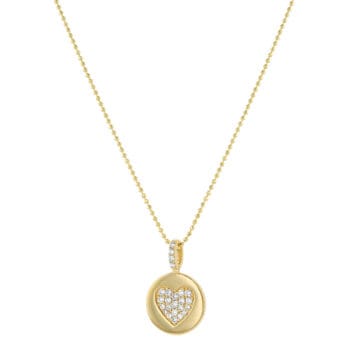 Pave' Diamond Heart Medallion Pendant
