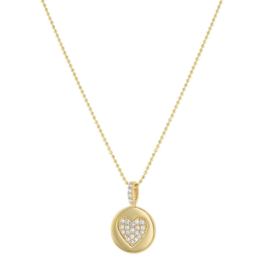 Pave' Diamond Heart Medallion Pendant