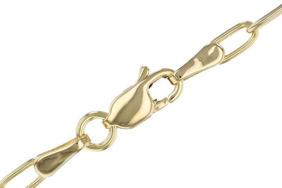 14K Yellow Gold Paperclip Chain – 2.4mm, 16"