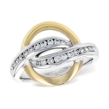 Diamond Crossover Circle Ring