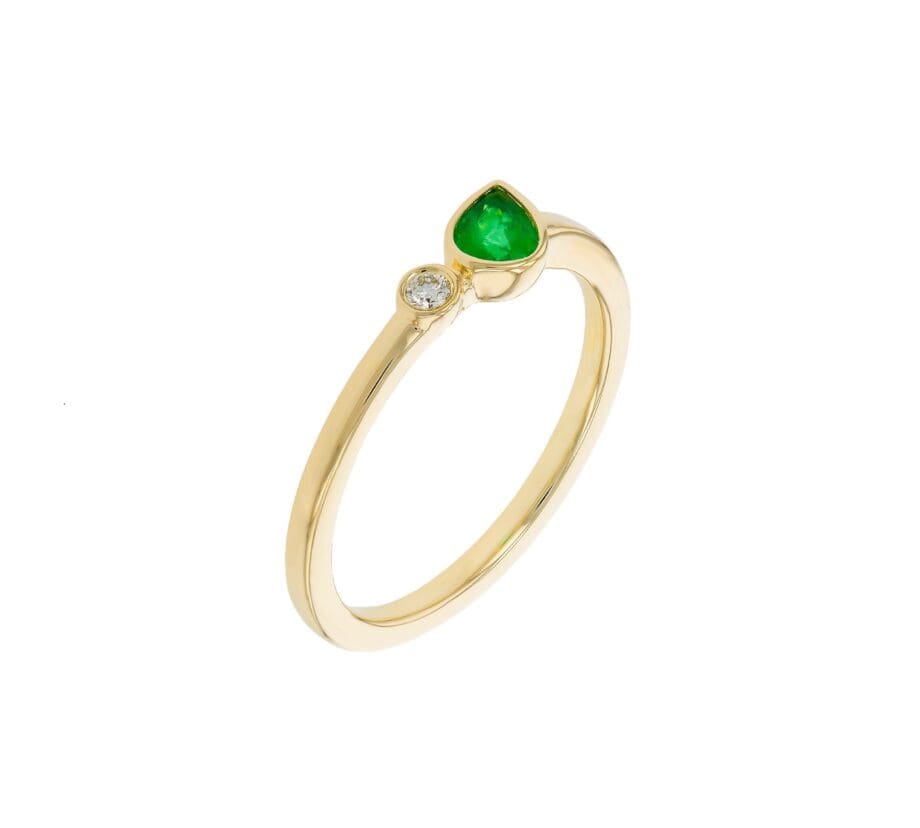 Toi et Moi Ring with Emerald & Diamond