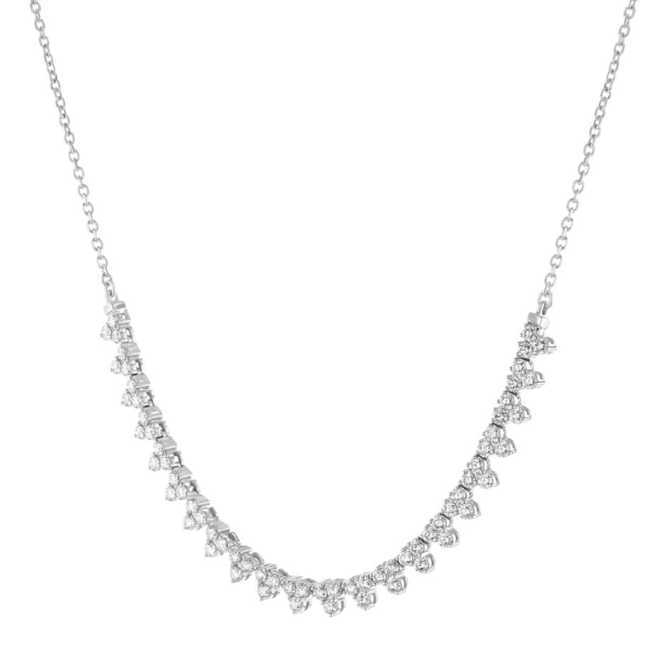 Radiant Trio Cluster Necklace - slight side view