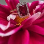 Rubellite Diamond Halo Ring 3