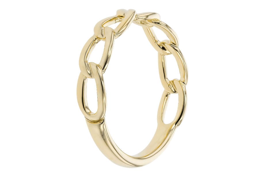 Interlocking Link Ring - 14k yellow gold