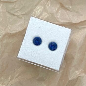 270-1457 Matched Pair Round Blue Sapphires* 1.13cttw 5mm 0.56ct & 0.57ct *Routinely Heated to Enhance Color loose in box