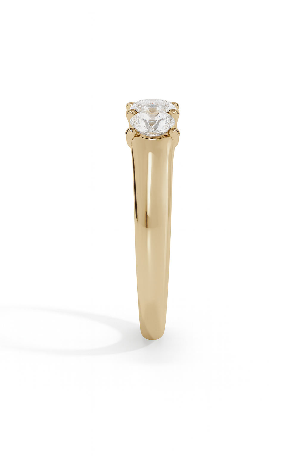 Scalloped Shared-Prong Diamond Band 14k yellow gold 0.75cttw side view