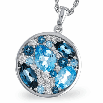 N8640 Mixed Blue Topaz Disc