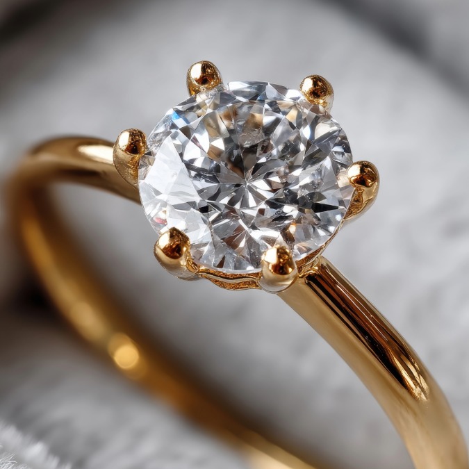 Diamond RIng in Setting after Ring Retipping & Repronging​