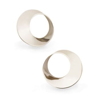 14K White Gold Möbius Stud Earrings