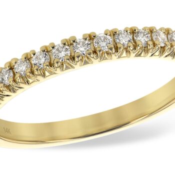Round Diamond Half-Way Band in 14K Yellow Gold