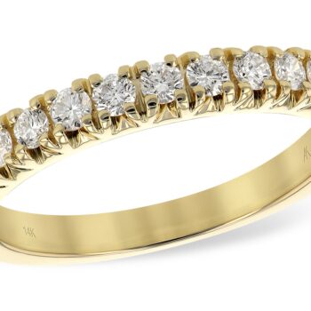 Round Diamond Half-Way Band in 14K Yellow Gold