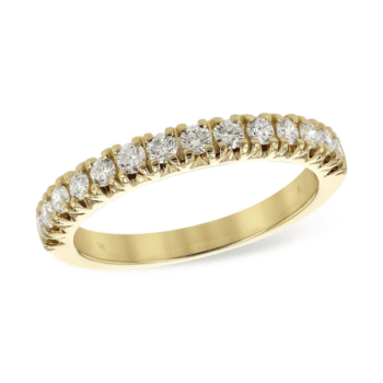 Round aquamarine ring with diamond halo set in 14K white gold