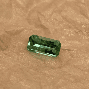 3.28 carat vibrant green Maine tourmaline with opposed bar cut
