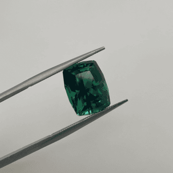 4.20 carat cushion cut green tourmaline gemstone from Maine