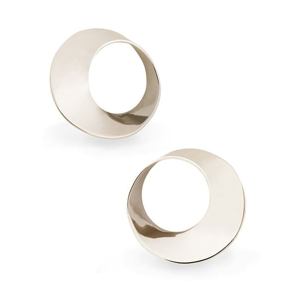 Pair of 14K white gold stud earrings