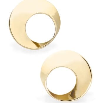 Pair of 14K yellow gold stud earrings with classic round design