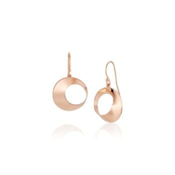 Drop earrings in 14K rose gold featuring French wire closures
