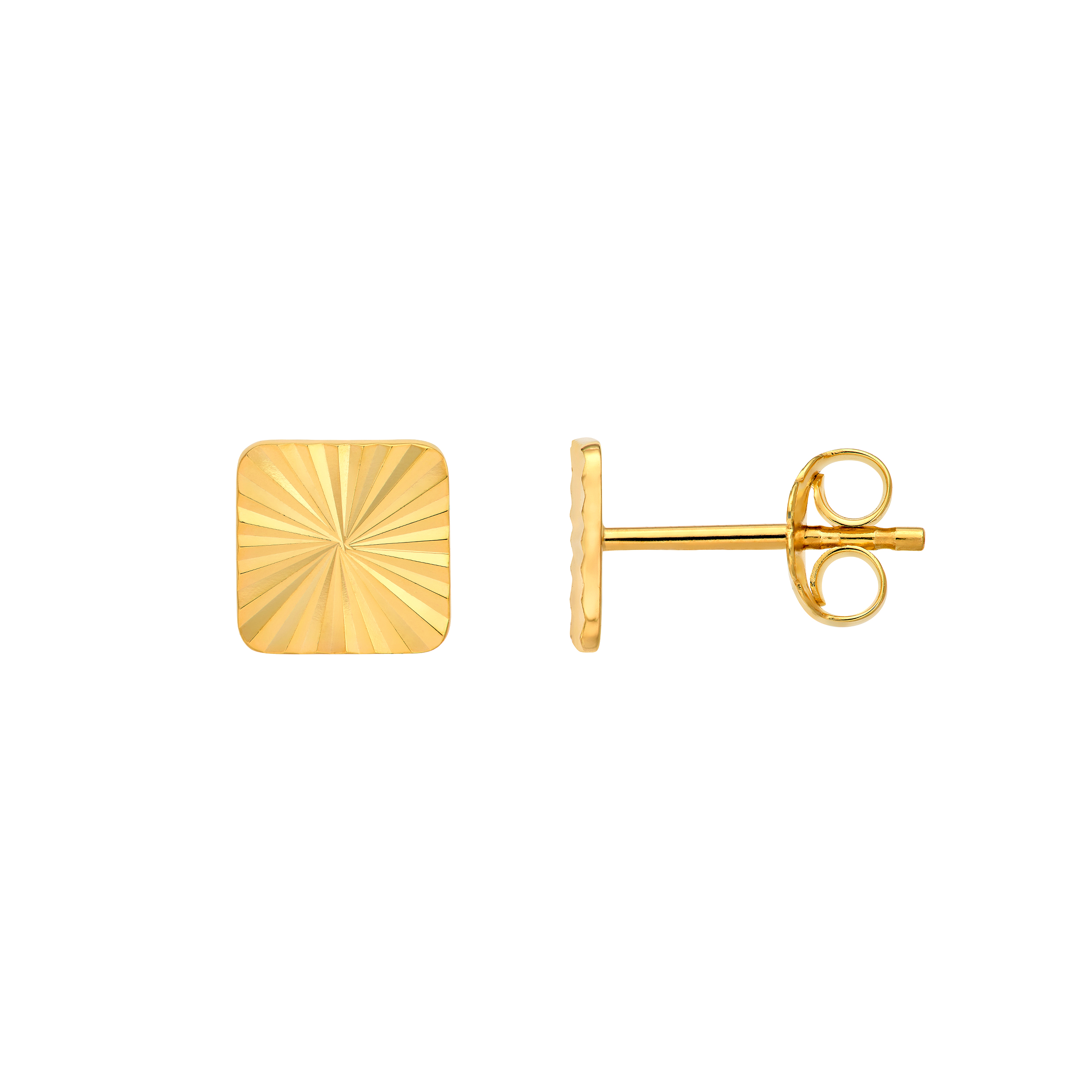 Pair of 14K yellow gold stud earrings