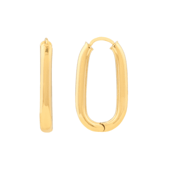 Medium hoop earrings crafted in polished 14K yellow gold