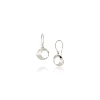 Small Möbius Twist earrings in 14K white gold with French wire dangle