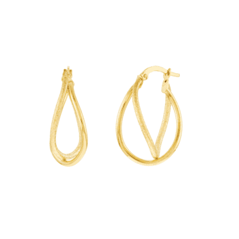 Double twist hoop earrings crafted in 14K yellow gold
