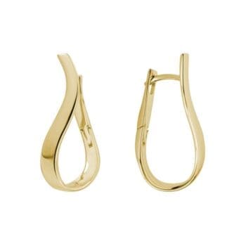 Medium hoop earrings crafted in polished 14K yellow gold