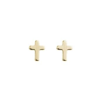 Pair of 14K yellow gold stud earrings with classic design