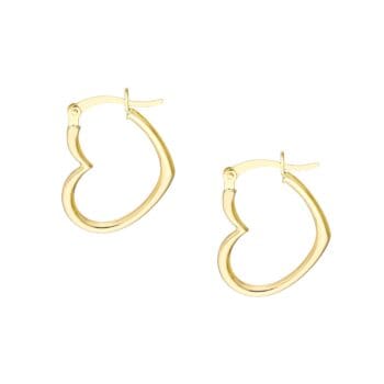 Medium-sized hoop earrings crafted from 14K yellow gold with a smooth, polished finish