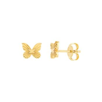Pair of polished 14K yellow gold stud earrings