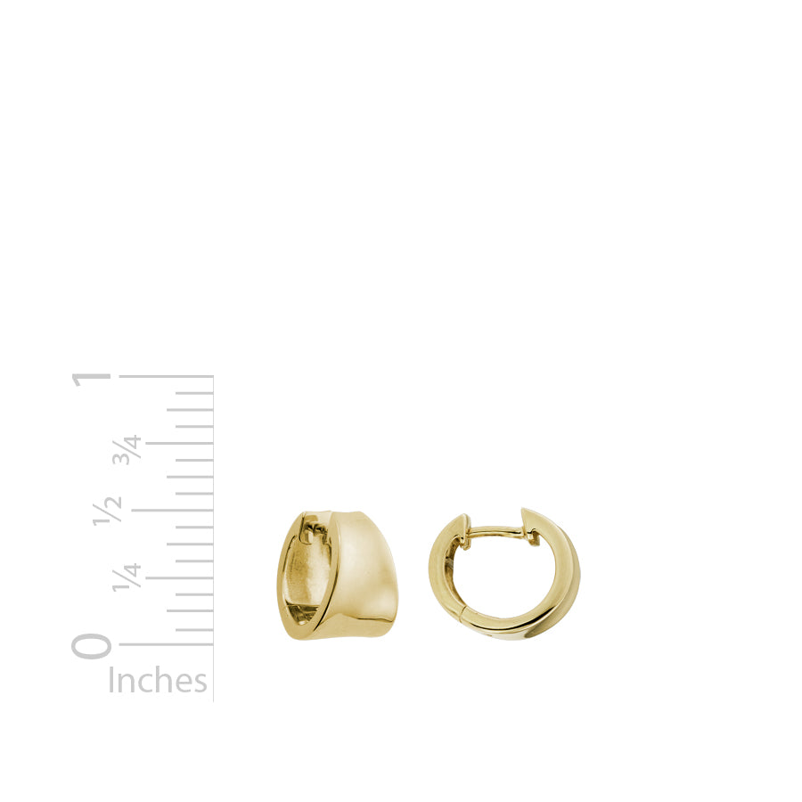 Small 14K yellow gold huggie hoop earrings