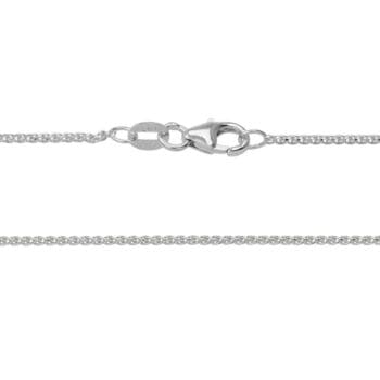 16-inch 14K white gold diamond cut wheat chain necklace