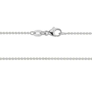 16-inch 14K white gold cable chain necklace with polished oval links
