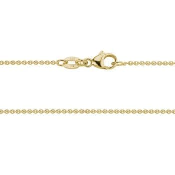 14K yellow gold cable link chain necklace, 18 inches