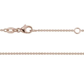 14K rose gold cable link chain adjustable from sixteen to eighteen inches