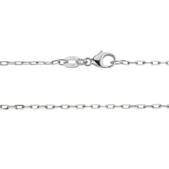 18-inch diamond cut oval chain necklace in 14K white gold