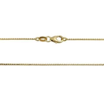 16 inch 14K yellow gold diamond cut box chain necklace