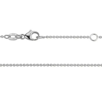 14K white gold cable link chain necklace adjustable from 16 to 18 inches