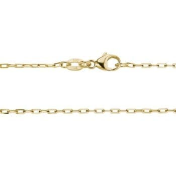 18-inch 14K yellow gold diamond cut oval chain necklace