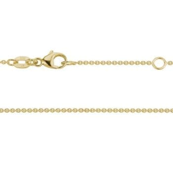 14K yellow gold cable link chain necklace adjustable from 16 to 18 inches