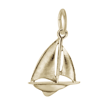 14k yellow gold sailboat charm jewelry piece