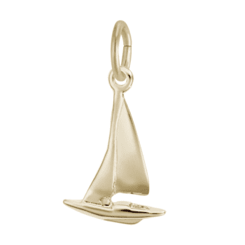 14K yellow gold sailboat charm pendant