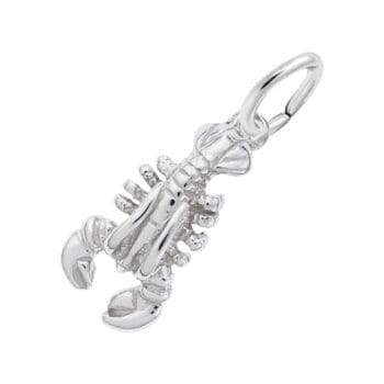 Small lobster-shaped charm in polished sterling silver