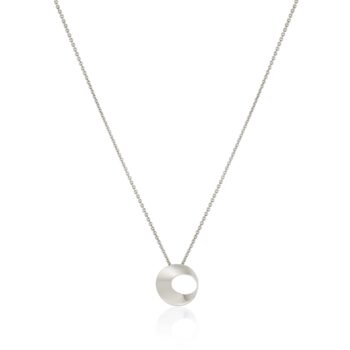 Mobius Pendant in 14K White Gold with elegant twist design