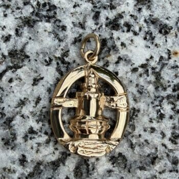 Light House pendant crafted in 14K yellow gold