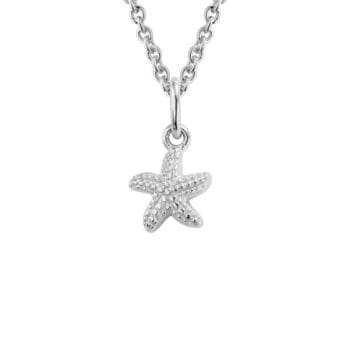 Sterling silver tiny starfish pendant necklace on cable chain